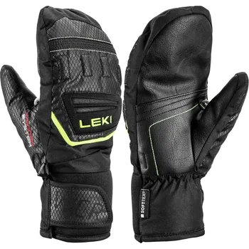 Rukavice Leki WCR Team 3D Junior Mitt black-ice lemon 5