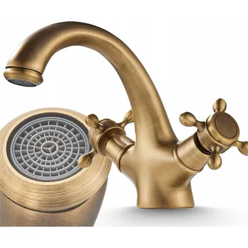 Vodovodní baterie Umyvadlová baterie stojánková Ari Retro Classic zlatá