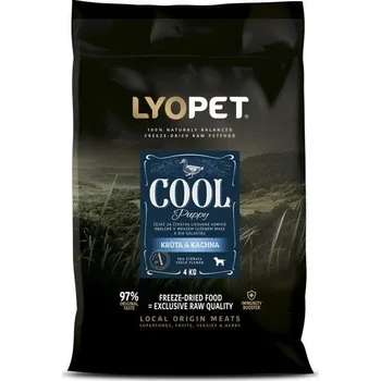 Krmivo pro psa Za studena lisované granule pro štěňata všech plemen Lyopet - 88% krůtího a kachního masa Hmotnost: 400 g