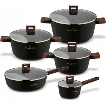 Sada nádobí Sada hrnců na indukci Starlet Brown Starke Pro 10 ks