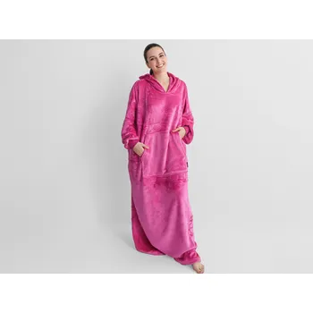 XPOSE® Mikinová deka (prodloužená) - karmínová Mikroplyš