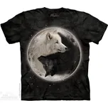 Pánské batikované triko The Mountain - Ying Yang Vlci - černá Velikost: XXXL 10-3922-17581