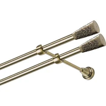 Garnýž Garnýž kovová dvouřadá 19mm Sevilla double mosaz 110 cm (do stěny / na tunýlek - bez kroužků)