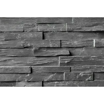 Obklad Obklad kamenný lepený DEKSTONE N 3003 Black Slate břidlice plošný 550×150 mm rustikální