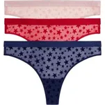 Dámská tanga Tommy Hilfiger UW06135 3 ks VÁNOCE červená L