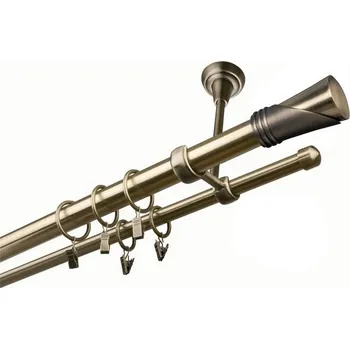 Garnýž Garnýž kovová dvouřadá 25/16mm Duncan mosaz 170 cm (do stropu / kroužky s žabkou)