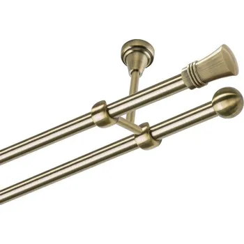 Garnýž Garnýž kovová dvouřadá 19mm Capri mosaz 120 cm (do stropu / na tunýlek - bez kroužků)