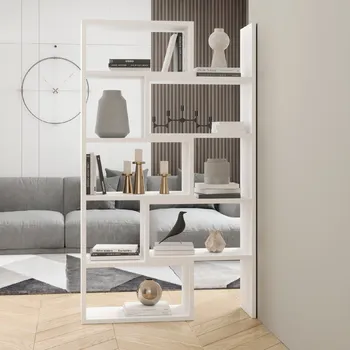 Knihovna ADRK Furniture Regál KARMELO Barva: Bílá