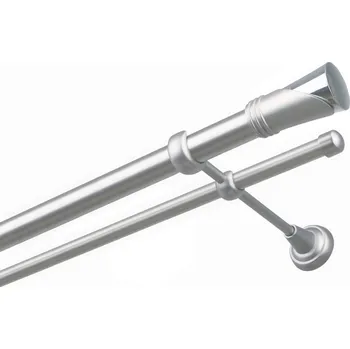 Garnýž Garnýž kovová dvouřadá 25/16mm Duncan satina 130 cm (do stěny / na tunýlek - bez kroužků)