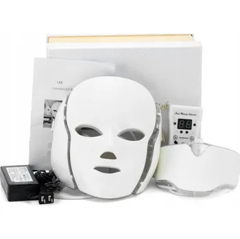 Pleťová maska LED Maska na Obličej + Krk, Profesionální, 7 Barev