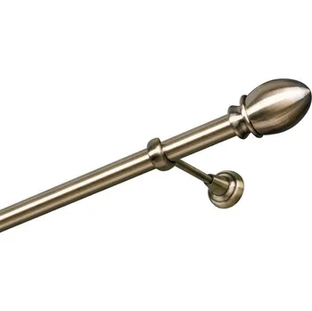 Garnýž Garnýž kovová jednořadá 25mm Belluno mosaz 410 cm (do stěny / na tunýlek - bez kroužků)