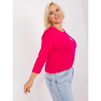 Dámská halenka RELEVANCE Fuchsiová dámská halenka plus size s žebrováním Barva: fuchsiová, Velikost: ONE SIZE