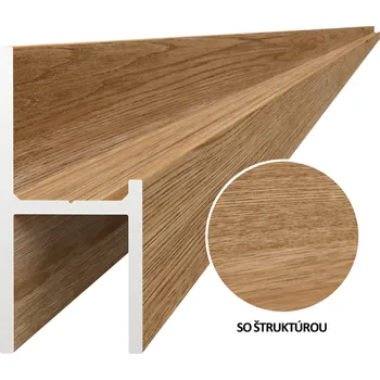 Stavební profil Hliníkový uchycovací profil pro lamely, tvar UT, šířka 20,5 mm, s povrchovou úpravou dřevo dekor se strukturou, buk 2m +/- 5mm (AL-UTP4-DS-2)