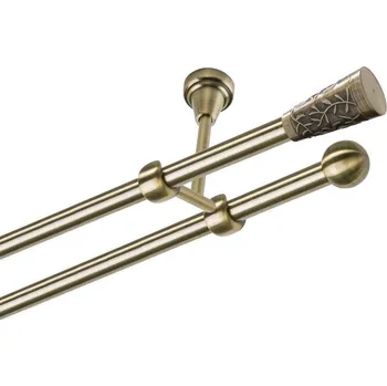 Garnýž Garnýž kovová dvouřadá 19mm Sevilla mosaz 150 cm (do stropu / na tunýlek - bez kroužků)