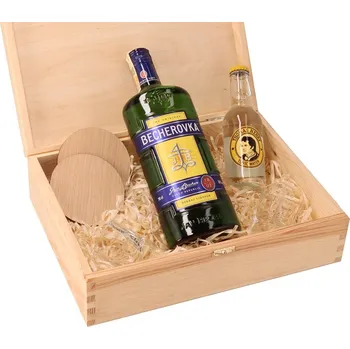 Dárková krabička ČistéDřevo Dárková krabička - Becherovka 25 x 10 cm