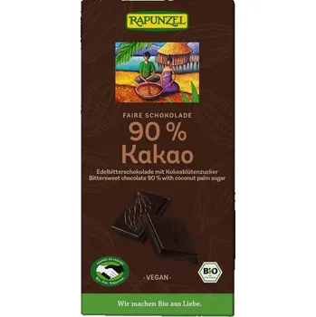 Čokoláda Rapunzel Čokoláda hořká 90 % s kokosovým cukrem BIO 80 g