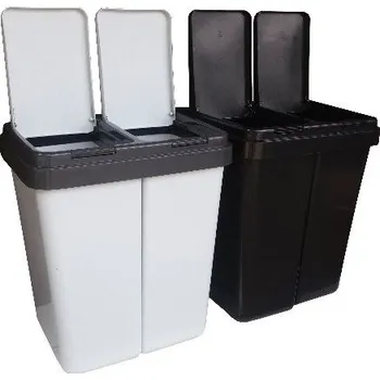 Odpadkový koš Odpadkový koš Krywałd-Katex Duo 2 x 25 l bílý 50 cm x 43,5 cm