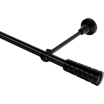 Garnýž Garnýž kovová jednořadá 16mm Torino černá 420 cm (do stěny / na tunýlek - bez kroužků)