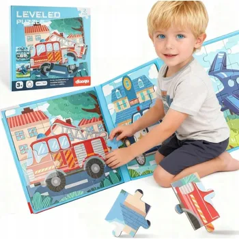 Puzzle Magnetické Puzzle s autíčky 3 v 1 pro děti