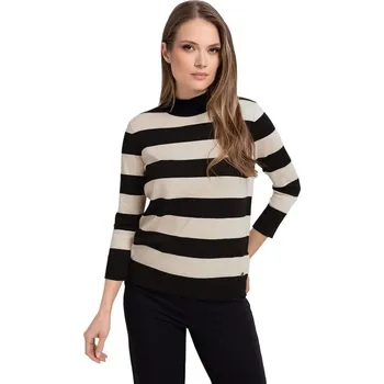 Dámský svetr Dámský svetr VOLCANO-S-TESS-102M/700-BEIGE MEL/BLACK Mix S