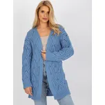 BADU Modrý prolamovaný svetr s příměsí vlny Barva: Modrá, Velikost: ONE SIZE