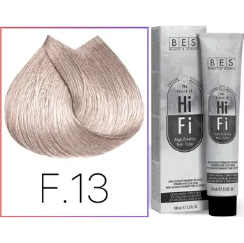 Barva na vlasy BES Hi-Fi barvicí krém na vlasy F.13 Zlatá popelavá 100 ml