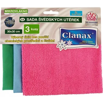 Utěrka Clanax Švédská utěrka mikrovlákno, mix barev 30 x 30 cm 3 kusy