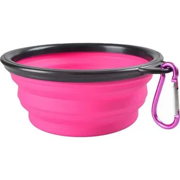 Miska pro psa Jedna silikonová miska PETSATION růžová 0,35 l