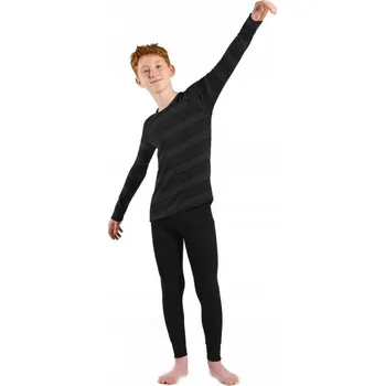 Dívčí tričko Odlo dětský set spodního prádla dlouhý ACTIVE WARM ECO SET velikost 92cm Black Grey NEPLATÍ