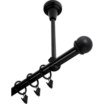 Garnýž Garnýž kovová jednořadá 19mm Todi černá 400 cm (do stropu / kroužky s žabkou)