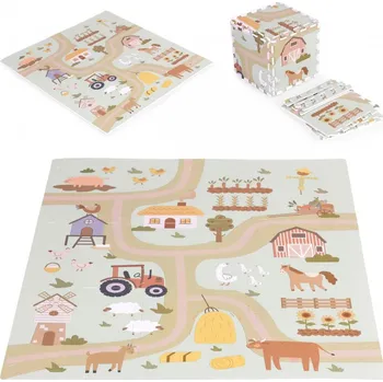 Velká pěnová podložka EVA pro děti farma 90,5x90,5 cm 21 dílů ECOTOYS