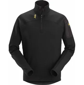 Pánská mikina Snickers Workwear | Mikina funkční Mikrofleece na 1/2 zip černá - Černá / S / S / černá