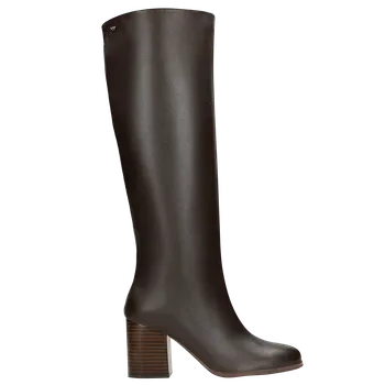 Dámské kozačky Čokoládové Kožené Dámské Kozačky Na Sloupku Wojas 7113652 41