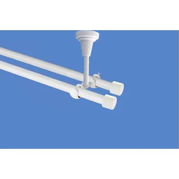 Garnýž Garnýž kovová dvouřadá 19mm Pullo bílá 100 cm (do stropu / na tunýlek - bez kroužků)