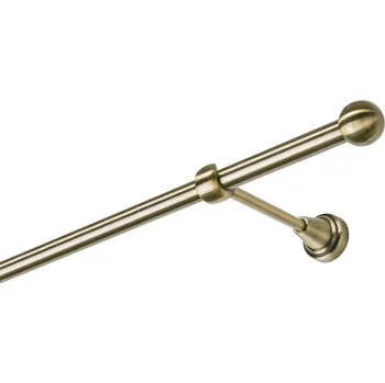 Garnýž Garnýž kovová jednořadá 16mm Koule mosaz 100 cm (do stěny / na tunýlek - bez kroužků)