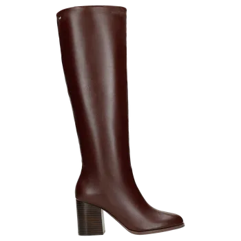 Dámské kozačky Bordó Kožené Dámské Kozačky Na Podpatku Wojas 7113655 41