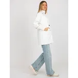 Dámský kabát v barvě ecru s žebrovanými manžetami na rukávech OCH BELLA Barva: ecru, Velikost: XL