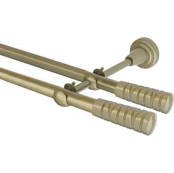 Garnýž Garnýž kovová dvouřadá 16mm Torino double zlatá antik 410 cm (do stěny / na tunýlek - bez kroužků)