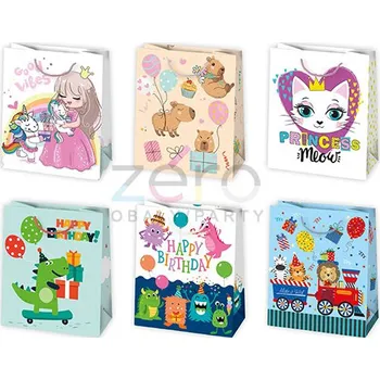 Dárková taška Taška papírová dárková 19x23x10,5 cm (lak) - dětské (mix 6)