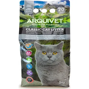 Podestýlka pro kočku Bentonitové Stelivo s aktivním uhlím ARQUIVET 5 kg