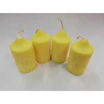 Svíčka Svíčka vonná z palmového vosku - sada 4 adventních svíček - žlutá - ananas