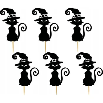 Obraz TOPPER NA DORT A MUFFINY HALLOWEEN DUCHOVÉ DÝNĚ KOČKA SADA TOPPERŮ 6 ks #5