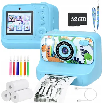 Digitální fotoaparát Dětský digitální fotoaparát NATYCHMIASTÝ s tiskárnou a 32GB kartou