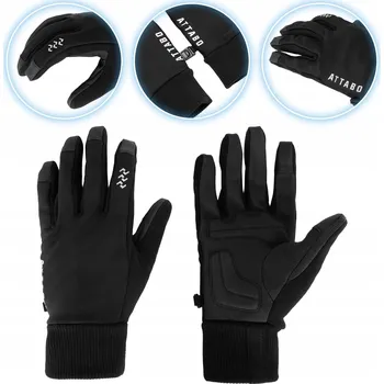 Cyklistické rukavice Cyklistické rukavice ATTABO LOREEF GLOVES větruodolné zateplené černé XL