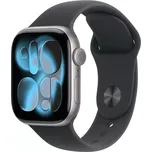 Apple Watch Series 11 GPS 42mm Vesmírně šedý hliník s černým sportovním řemínkem - S/M
