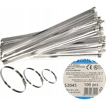 Stahovací páska KOVové STahovací PÁSKY 4,6x300mm, 100ks