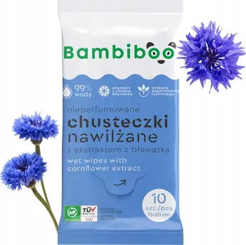 Vlhčený ubrousek Vlhčené Ubrousky Bambiboo pro děti, malé balení 10 Ks. 99 % vody