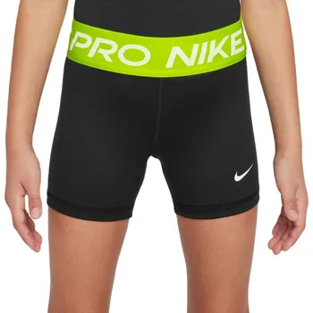 Dívčí kraťasy Nike Girls Pro 3in - black/volt/white Černý (M)