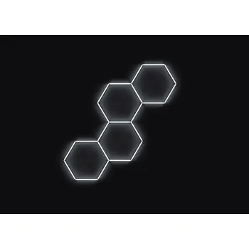 Kompletní LED hexagonové svítidlo bílé 6500 K, rozměr: 4 elementy 166 x 288 cm