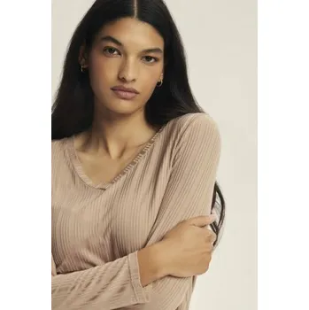 Dámské pyžamo Dámské dlouhé pyžamo Esotiq Jenius - viskóza Béžová M